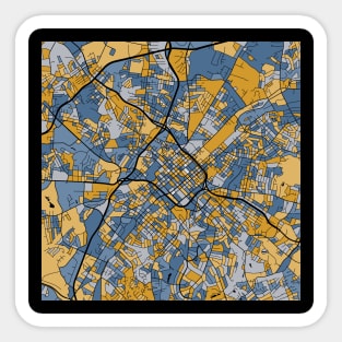 Charlotte Map Pattern in Blue & Gold Sticker